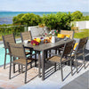 Vineego 6-Piece Patio Dining Set with 6 Stackable Textilene Armchairs in Beige for Outdoor Furniture Ensemble