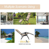 Vineego 2 Pack Patio Zero Gravity Chair Outdoor Lounge Chaise Folding Steel Chair 2 Capacity- Black
