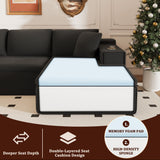 Vineego 110" L Shaped Modular Sectional Sofa 3 Seat Cloud Sectional Couch with Deep Seat Upholstered Boneless Couches for Living Room