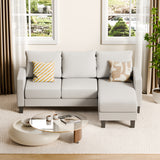 Devoko 70.8" L-Shaped Sectional Sofa with Ottoman Ergonomic Support Sofa Couch for Small Spaces Living Room, Apartment