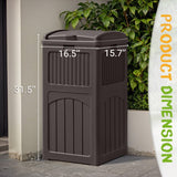 Devoko Outdoor All-Weather use Trashbin with Lid, Patio Resin Hideaway Trash Can with Waterproof for Backyard