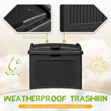 Devoko Outdoor All-Weather use Trashbin with Lid, Patio Resin Hideaway Trash Can with Waterproof for Backyard