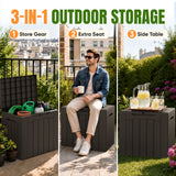 Devoko 31 Gallon Small Deck Box, Lockable Resin Patio Outdoor Storage Box, Weatherproof Outside Storage Bin for Patio Cushions, Garden Tools, Pool Supplies