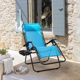 Vineego 2 Pack Patio Zero Gravity Chair Outdoor Lounge Chaise Folding Steel Chair 2 Capacity- Black