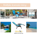 Vineego 2 Pack Patio Zero Gravity Chair Outdoor Lounge Chaise Folding Steel Chair 2 Capacity- Black