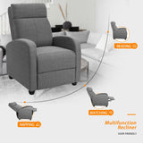 Devoko Fabric Single Massage Recliner Chair with Thick Seat Cushion and Backrest, Gray Fabric, Gray