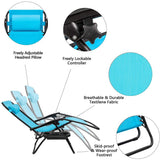 Vineego 2 Pack Patio Zero Gravity Chair Outdoor Lounge Chaise Folding Steel Chair 2 Capacity- Black