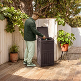 Devoko Outdoor All-Weather use Trashbin with Lid, Patio Resin Hideaway Trash Can with Waterproof for Backyard