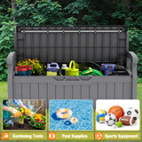 Vineego 82 Gallon Storage Patio Bench and Deck Box Organization Storage Combi for Patio, Garden