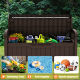 Vineego 82 Gallon Storage Patio Bench and Deck Box Organization Storage Combi for Patio, Garden