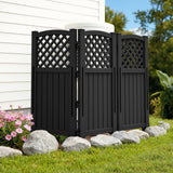 Vineego Fence Privacy Screen,4 Panels Outdoor Screen Enclosure for Patio & Yard, Resin Fence Panels Ideal for Hiding Air Conditioner and Trash Can