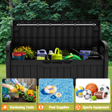 Vineego 82 Gallon Storage Patio Bench and Deck Box Organization Storage Combi for Patio, Garden