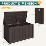 Vineego 230 Gallon Deck Box, Outdoor Resin Storage Box, with Large Storage Capacity, for Patio