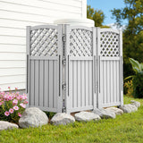 Vineego Fence Privacy Screen,4 Panels Outdoor Screen Enclosure for Patio & Yard, Resin Fence Panels Ideal for Hiding Air Conditioner and Trash Can