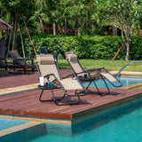 Vineego 2 Pack Patio Zero Gravity Chair Outdoor Lounge Chaise Folding Steel Chair 2 Capacity- Black