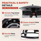 Devoko 19-inch Outdoor Propane Gas Fire Pits 58000 BTU Portable Smokeless Fire Pits with Cover, Grate & Carry Kit for Patio Outside Camping, Black