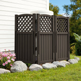 Vineego Fence Privacy Screen,4 Panels Outdoor Screen Enclosure for Patio & Yard, Resin Fence Panels Ideal for Hiding Air Conditioner and Trash Can