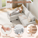 Devoko 70.8" L-Shaped Sectional Sofa with Ottoman Ergonomic Support Sofa Couch for Small Spaces Living Room, Apartment