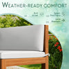 Vineego Patio Acacia Wood Sectional Sofa with Cushions，Outdoor Furniture Set for Porch, Yard and Balcony