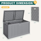 Vineego 230 Gallon Deck Box, Outdoor Resin Storage Box, with Large Storage Capacity, for Patio