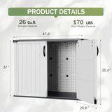 Devoko Resin Outdoor Storage Shed, With Stable Floor and Lockable Door, All-Weather Storage Shed, White