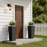 Devoko Tall Planters for Outdoor Plants Set of 2, Woven-Textured Outdoor Plant Pots for Patio, Front Porch
