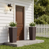 Devoko Tall Planters for Outdoor Plants Set of 2, Woven-Textured Outdoor Plant Pots for Patio, Front Porch