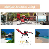 Vineego 2 Pack Patio Zero Gravity Chair Outdoor Lounge Chaise Folding Steel Chair 2 Capacity- Black