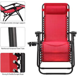 Vineego 2 Pack Patio Zero Gravity Chair Outdoor Lounge Chaise Folding Steel Chair 2 Capacity- Black