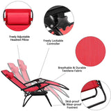 Vineego 2 Pack Patio Zero Gravity Chair Outdoor Lounge Chaise Folding Steel Chair 2 Capacity- Black