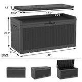 Devoko 100 Gallon Outdoor Storage Deck Box with Seat Cushion