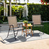Upgraded Version 4 Pcs Patio Folding Chairs with Arms, Portable Outdoor Lawn Chairs, Sling Back Chairs for Camping,lawn, Pool, Courtyard, Balcony & Garden(Set of 4)