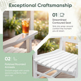 Devoko Outdoor Rocking Chair Set of 2, Solid Acacia Wood Patio Rocking Chairs with High Backrest, Porch Rocker for Patio Garden Balcony