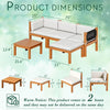 Vineego Patio Acacia Wood Sectional Sofa with Cushions，Outdoor Furniture Set for Porch, Yard and Balcony