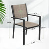 Vineego 6-Piece Patio Dining Set with 6 Stackable Textilene Armchairs in Beige for Outdoor Furniture Ensemble