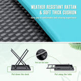 Vineego 3 Pieces Patio Outdoor Chaise Lounge Chair Clearance Outdoor Furniture Set PE Rattan Adjustable Folding Pool Lounge Chair