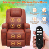 Devoko Power Lift Recliner Chair with Massage - Remote Control, Leathaire Fabric, Cup Holders for Elderly & Home Theater