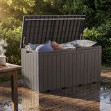 Devoko 99 Gallon Deck Box, Outdoor Storage Container with Lockable Lid, Waterproof Resin Storage Bin for Patio Cushions, Garden Tools & Pool Supplies