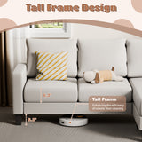 Devoko 70.8" L-Shaped Sectional Sofa with Ottoman Ergonomic Support Sofa Couch for Small Spaces Living Room, Apartment