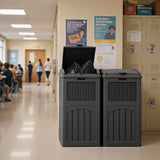 Devoko Outdoor All-Weather use Trashbin with Lid, Patio Resin Hideaway Trash Can with Waterproof for Backyard