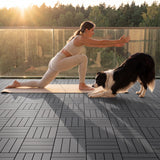 Devoko 44 Pack Interlocking Deck Tiles, 12x12 Inch Waterproof Plastic Patio Floor Tiles, Snap Lock Outdoor Flooring for Balcony Pool Garden, Gray