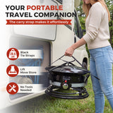 Devoko 19-inch Outdoor Propane Gas Fire Pits 58000 BTU Portable Smokeless Fire Pits with Cover, Grate & Carry Kit for Patio Outside Camping, Black