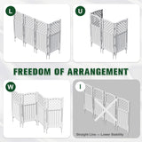 Vineego Fence Privacy Screen,4 Panels Outdoor Screen Enclosure for Patio & Yard, Resin Fence Panels Ideal for Hiding Air Conditioner and Trash Can
