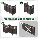 Vineego Fence Privacy Screen,4 Panels Outdoor Screen Enclosure for Patio & Yard, Resin Fence Panels Ideal for Hiding Air Conditioner and Trash Can