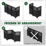 Vineego Fence Privacy Screen,4 Panels Outdoor Screen Enclosure for Patio & Yard, Resin Fence Panels Ideal for Hiding Air Conditioner and Trash Can