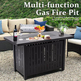 Vineego 43" Gas Fire Pit Table with Free Blue Fire 50,000 BTU Outdoor Heating All Weather Propane Fire Pit