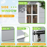 Devoko 6 x 4 FT Resin Outdoor Storage Shed with Floor, Plastic Tool Shed | Waterproof Outdoor Garden Shed with Window and Lockable Door for Patios, Backyards, and Poolside Areas, Light Gray