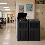 Vineego All-Weather use Trashbin with Lid, Patio Resin Hideaway Trash Can with Waterproof for Backyard