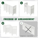 Vineego Fence Privacy Screen,4 Panels Outdoor Screen Enclosure for Patio & Yard, Resin Fence Panels Ideal for Hiding Air Conditioner and Trash Can
