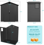 Devoko Plastic Outdoor Storage Shed - Lockable Resin Tool Shed with Window & Floor - Easy Assembly for Garden, Backyard